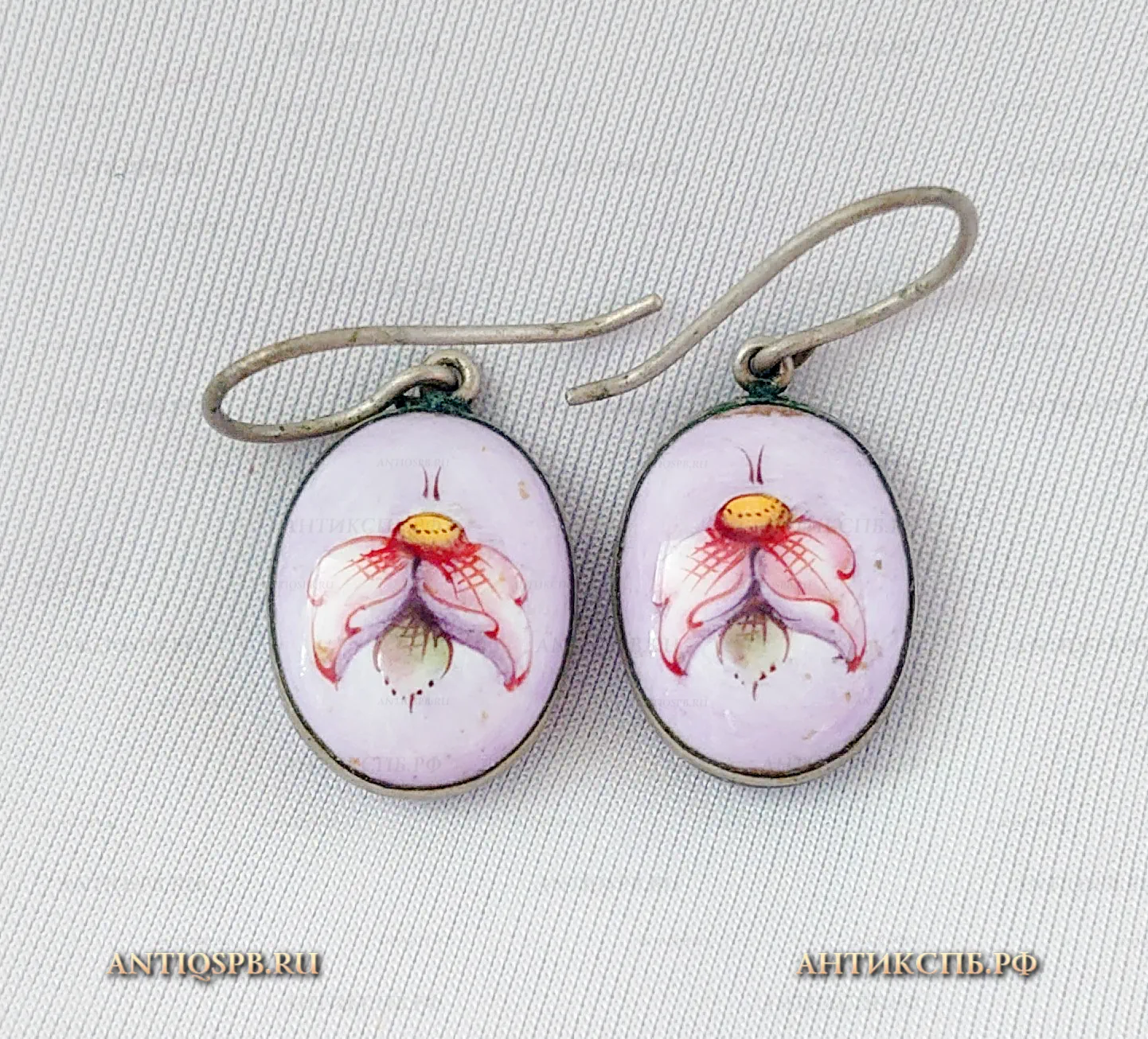 Серьги "Цветок". Финифть. Кон. ХХ века. Россия. №22297